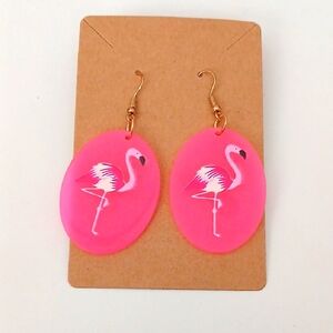 Fashion Jewelry Pink Flamingo Earrings